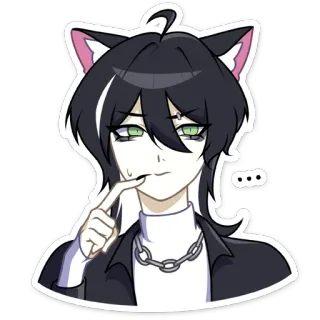 🫥 08cd6dd2 ... 애니메이션, 고양이 귀, 귀여운, 캐릭터, 스티커 telegram sticker