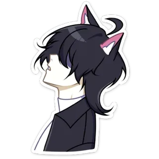 😤 5e3cfc7e 애니메이션, 고양이, 고양이 귀, 귀여운, 귀여운, 만화 telegram sticker