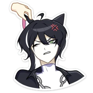 😩 b9f64bf4 애니메이션, 만화, 고양이 귀, 스티커 telegram sticker