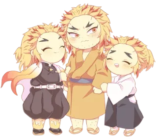 ✨ 2f806d6c Rengoku Demon Slayer 애니메이션, 귀멸의 칼날, 렌고쿠, SD캐릭터, 귀여운, 팬아트 telegram sticker