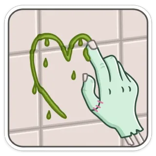 ❤️ 3690fb3a zombie, monster, cinta, hati, halloween, horor, mayat hidup whatsapp sticker