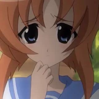 💊 80312248 Rena Ryuugu Higurashi When They Cry anime, sad, girl, school uniform whatsapp sticker