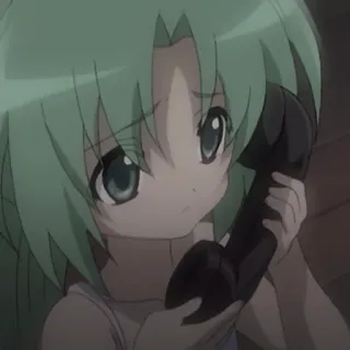 🧼 cca56bab anime, girl, phone, green hair whatsapp sticker