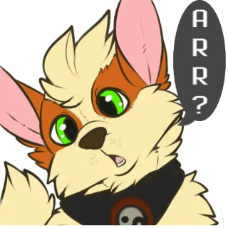 😳 d2d98383 ARR? Furry, Anjing, Bajak laut, Binatang, Kartun telegram sticker