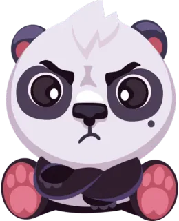 😐 40af5149 熊猫, 生气, 卡通, 动物, 熊, 贴纸 telegram sticker