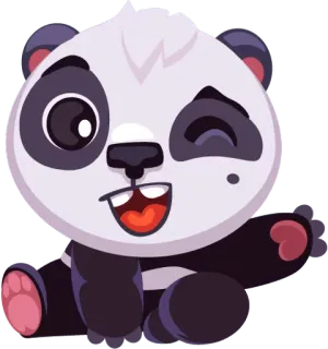 👋 4cfcb485 熊猫, 动物, 可爱, 卡通, 眨眼, 熊 telegram sticker