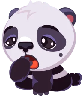 😓 8c66587d 熊猫, 难过, 困, 卡通, 动物, 可爱, 卡哇伊 telegram sticker