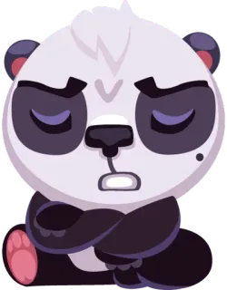 😒 00c1b3f4 熊猫, 卡通, 可爱, 动物, 搞笑, 伤心, 困, 无聊 telegram sticker