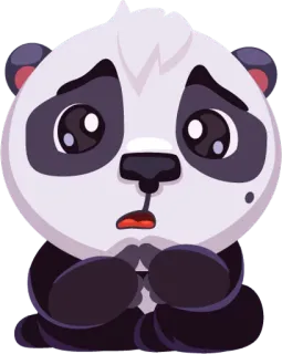 😞 0f771778 熊猫, 难过, 可爱, 动物, 卡通, 贴纸 telegram sticker