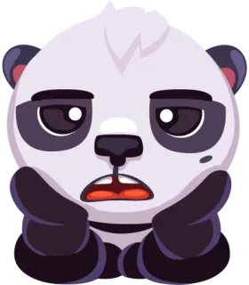 😑 cdb3cb6c 熊猫, 伤心, 动物, 贴纸, 无聊, 疲惫 telegram sticker