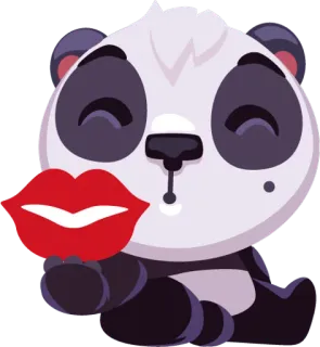 😘 d6e07b6a 熊猫, 亲亲, 动物, 卡通, 可爱, 卡哇伊, 飞吻 telegram sticker