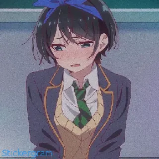 😞 1a0974d7 Аниме, Девочка, Школьная форма, Милая, Студентка whatsapp sticker