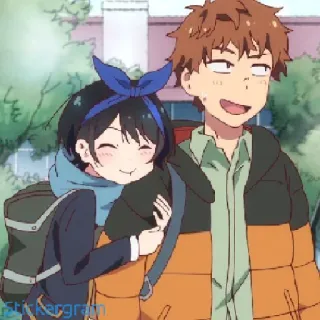 😘 33bf28c0 Аниме, Пара, Мило, Любовь, Отношения whatsapp sticker