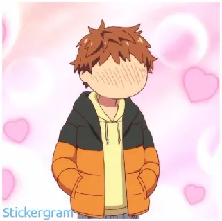 🥰 483bc9e2 Stickergram аниме, персонаж, сердечки, стикер, мультфильм whatsapp sticker