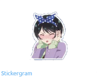 😛 4b8e774f Аниме, Девушка, Милая, Румянец, Наклейка whatsapp sticker