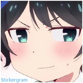 😏 5584f60c Stickergram Аниме, Девушка, Милый, Лицо, Мультфильм whatsapp sticker