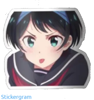 😒 c2ec3fc4 Аниме, Девушка, Наклейка, Мультфильм whatsapp sticker