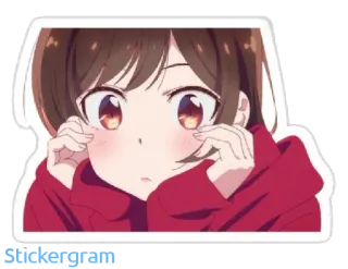 😦 c3d9eb95 Аниме, Девушка, Мультфильм, Милый, Чиби, Манга, Каваий whatsapp sticker