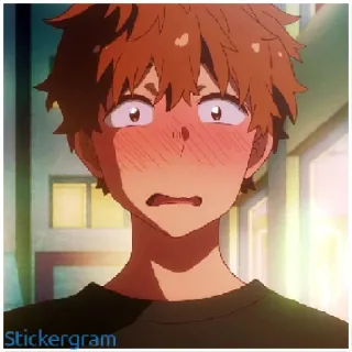😳 ee55110b Stickergram аниме, смущенный, краснеющий, мультфильм whatsapp sticker