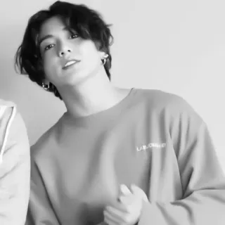 😏 a7517a4a LABELHOOD Orang, Potret, Pria, Sweater, Hitam putih, Korea telegram sticker