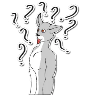 ❓ df4f6a88 собака, вопросительные знаки, мультфильм, животное, смущенный, думающий, наклейки telegram sticker