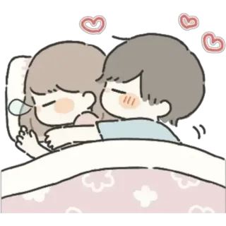 💤 69b20d87 casal, amor, dormindo, fofo, desenho animado, relacionamento, romance telegram sticker