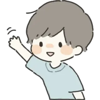 👋 7a8eec48 desenho animado, menino, acenando, saudação, amigável, ilustração telegram sticker