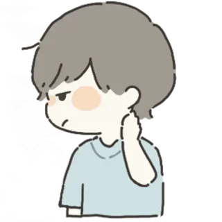 😒 9a140d98 menino, irritado, irritado, fofo, frustrado, ilustração, adesivo telegram sticker