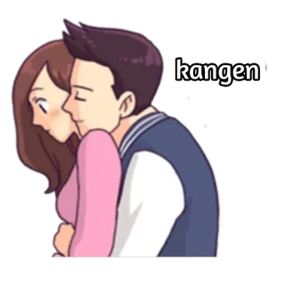 🐶 21273f7e kangen love, affection, couple, romance, miss, hug telegram sticker