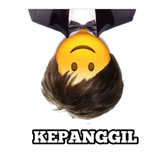 🙆 52aef951 KEPANGGIL emoji, upside down, funny, meme, Indonesian telegram sticker