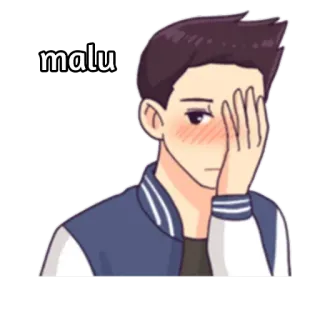🐶 59a635d1 malu anime, embarrassed, blushing, cartoon, male, character telegram sticker