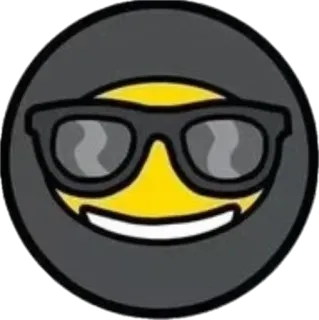 😁 584bfc04 emoji, glasses, cool, yellow, sticker, sunglasses telegram sticker