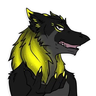 😑 38c1cc84 Wolf, Furry, Anthropomorph, Tier, Cartoon, Sticker, Geste telegram sticker