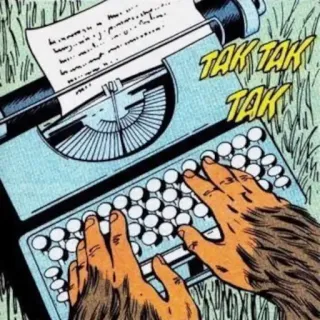 🙉 7541232d TAK TAK TAK tippen, schreibmaschine, hände, tier, comic telegram sticker
