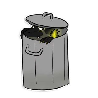 💩 f04f3a25 Mülleimer, Tier, Cartoon, Monster, Reptil, Aufkleber telegram sticker