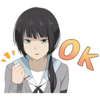 😤 2dc75293 Ok OK, アニメ, 女の子, 同意, 承認, はい telegram sticker