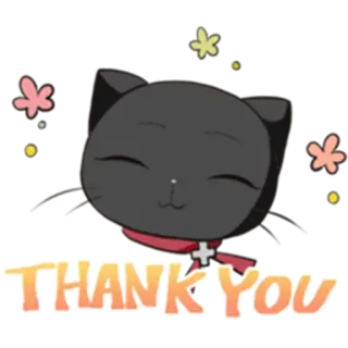 😚 47fa73ed THANK YOU 猫, ありがとう, 可愛い, ステッカー, 愛らしい, 漫画 telegram sticker