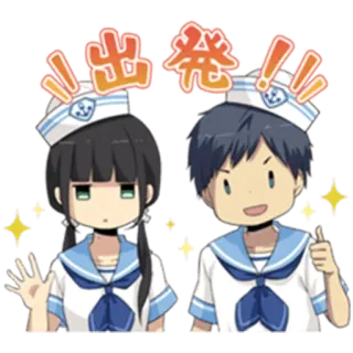 ⛴ 6cdeb416 出発 アニメ, セーラー服, 漫画, かわいい, 元気 telegram sticker