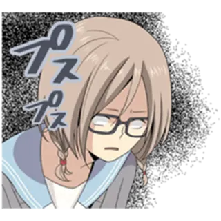 😞 e4b7cbc0 プス アニメ, 女の子, 表情, ショック, 日本語 telegram sticker