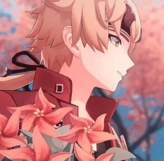 🍁 4c8125cc Thoma Genshin Impact anime, video game, genshin impact, thoma, character, flower whatsapp sticker