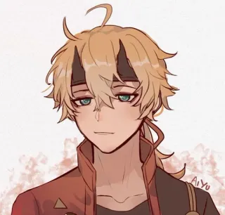 🍁 4f1647f7 Thoma Genshin Impact anime, video game, Thoma, Genshin Impact, character, fanart whatsapp sticker