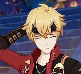 🍁 5d5384bb Thoma Genshin Impact anime, video game, thoma, genshin impact, character, smiling whatsapp sticker