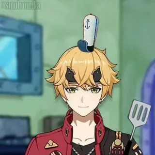 🍁 6464e86b Thoma Genshin Impact anime, video game, genshin impact, thoma, blonde, game, character whatsapp sticker