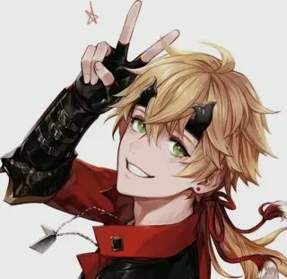 🍁 c0e2be05 Thoma Genshin Impact anime, video game, character, blonde, genshin impact, smile whatsapp sticker