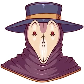 😶 1d055614 Plague Doctor médecin de peste, chapeau, masque, médiéval, épidémie telegram sticker
