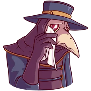 😢 c425582c médecin de peste, triste, pleurer, masque, larmes telegram sticker