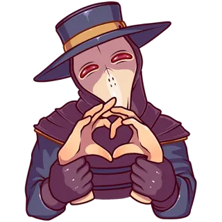 ❤️ e4b487c3 médecin de peste, masque, coeur, personnage, costume telegram sticker