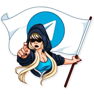 👈 595327c3 Telegram, drapeau, femme, sweat à capuche, pointage, sticker telegram sticker