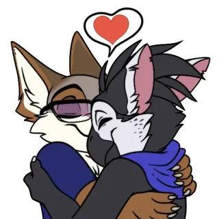 ❤️ 11672258 Furry, Peluk, Cinta, Kartun, Binatang, Kasih sayang, Romansa telegram sticker