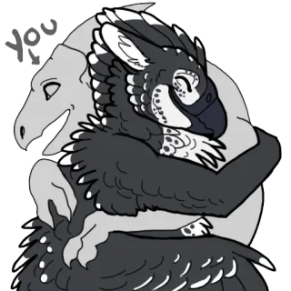 😊 2a930a0d You Peluk, Kasih sayang, Cinta, Lucu, Anthro, Furry telegram sticker